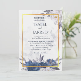 Invitación Elegantes melodías azules grises todo en un Boda