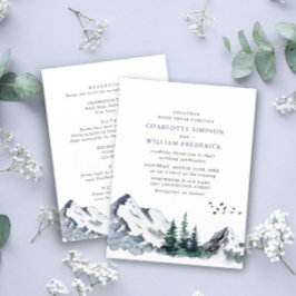 Invitación Elegantes montañas Bodas forestales todo en uno