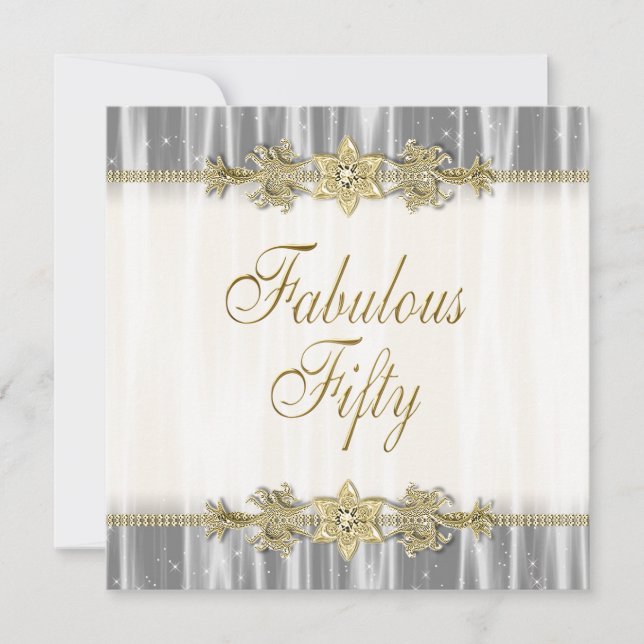 Invitación Elegantes mujeres de oro negro 50 cumpleaños (Anverso)