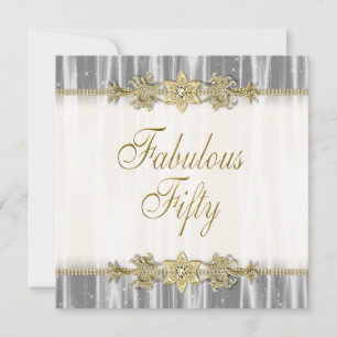 Invitación Elegantes mujeres de oro negro 50 cumpleaños