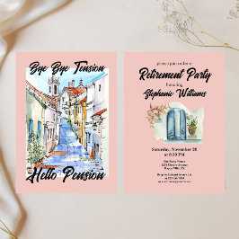 Invitación Elegantes mujeres jubiladas adiós tensión