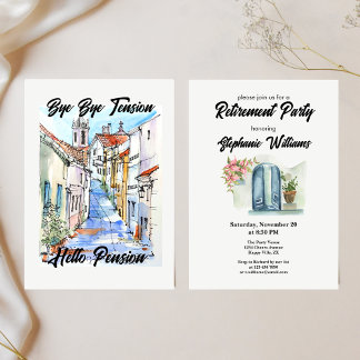 Invitación Elegantes mujeres jubiladas adiós tensión
