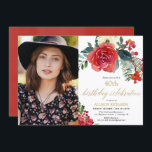 Invitación Elegantes navidades acuarela floral cumpleaños fot<br><div class="desc">Para una personalización más avanzada de este diseño,  simplemente seleccione el botón "Personalizar" arriba!</div>