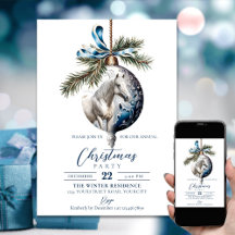 Elegantes Navidades azules hípicos hípicos