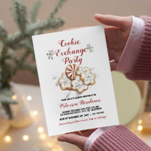 Invitación Elegantes Navidades blancos Fiesta de intercambio