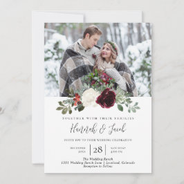 Invitación Elegantes Navidades Boda de fotografía de invierno