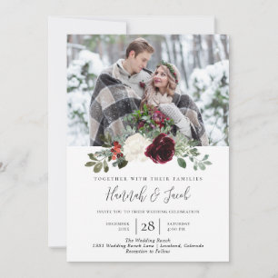 Invitación Elegantes Navidades Boda de fotografía de invierno