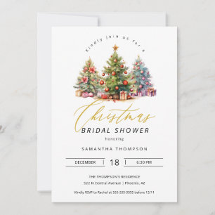 Invitación Elegantes Navidades Bridal Shower QR Code Photo