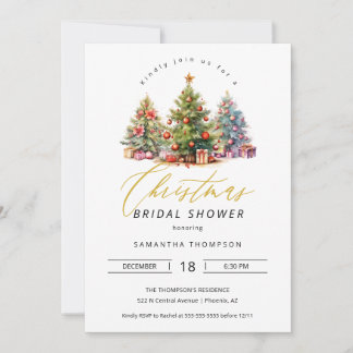 Invitación Elegantes Navidades Bridal Shower QR Code Photo
