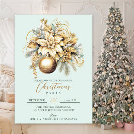 Invitación Elegantes Navidades clásicos de lujo de la menta d