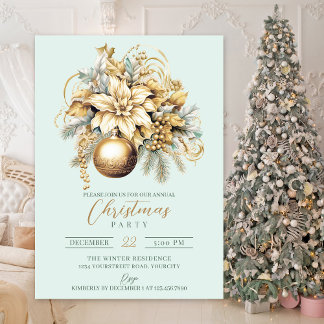 Invitación Elegantes Navidades clásicos de lujo de la menta d