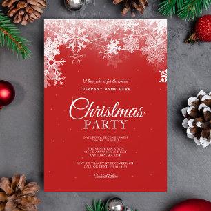 Invitación Elegantes Navidades corporativos de copos de nieve