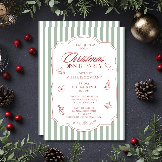 Invitación Elegantes Navidades corporativos Fiesta de cena (Subido por el creador)