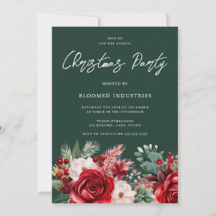Invitación Elegantes Navidades corporativos Soirée Green