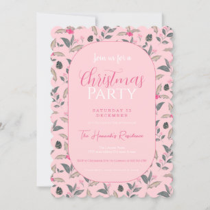 Invitación Elegantes Navidades de acuarela floral de invierno