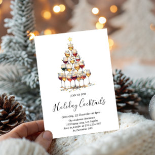 Invitación Elegantes Navidades de bebidas festivas