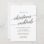 Invitación Elegantes Navidades de caligrafía negra Fiesta de<br><div class="desc">Esta elegante tarjeta de invitación para un cóctel de Navidades de caligrafía negra es perfecta para un simple evento vacacional. El diseño neutro presenta una invitación minimalista decorada con una tipografía romántica y caprichosa.</div>