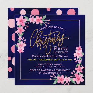 Invitación Elegantes Navidades de Flores Silvestres del Boho