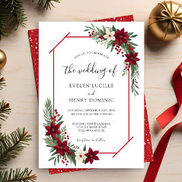 Invitación Elegantes Navidades de invierno Boda de flores