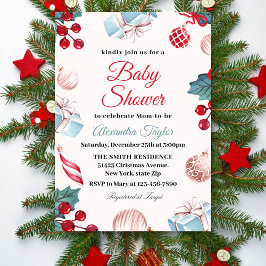 Invitación Elegantes Navidades de invierno de vacaciones Baby
