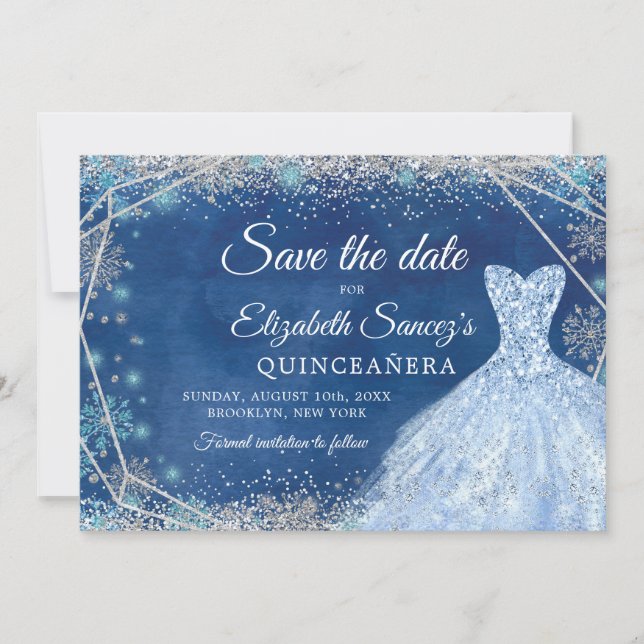 Invitación Elegantes Navidades De La Armada Mis Quince Salven (Anverso)