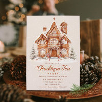Elegantes Navidades de la casa Gingerbread Tea Fie