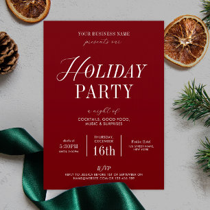 Invitación Elegantes Navidades de negocios Fiestas de la ofic