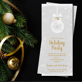 Invitación Elegantes Navidades de ornamentos de copos de niev