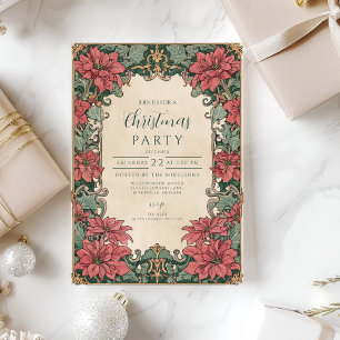 Invitación Elegantes Navidades de Poinsettia
