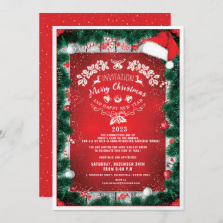 Invitación Elegantes Navidades de vacaciones con clase