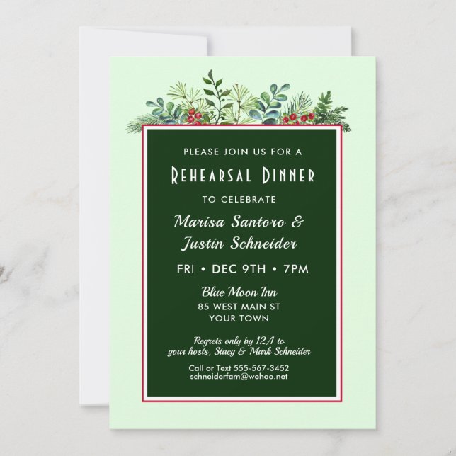 Invitación Elegantes Navidades de vacaciones de invierno ensa (Anverso)