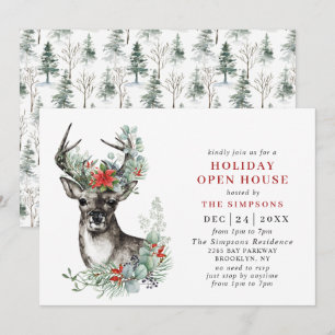 Invitación Elegantes Navidades de venados, CASA ABIERTA DE VA