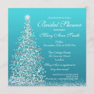 Invitación Elegantes Navidades Ducha marrón