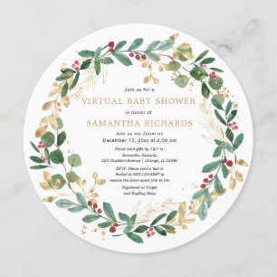 Invitación Elegantes Navidades escribieron Baby Shower virtua