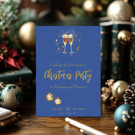 Invitación Elegantes Navidades Fiesta con tostada de champán