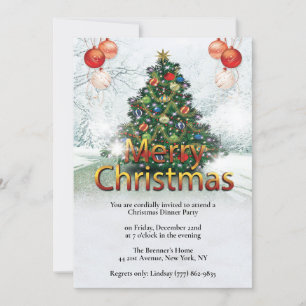Invitación Elegantes Navidades Fiesta de Diseño