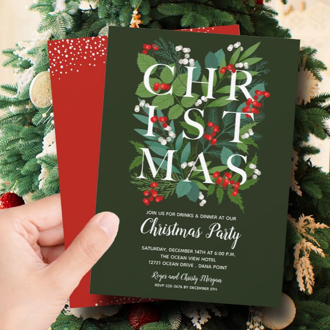 Invitación Elegantes NAVIDADES Fiesta de Verdor (Subido por el creador)
