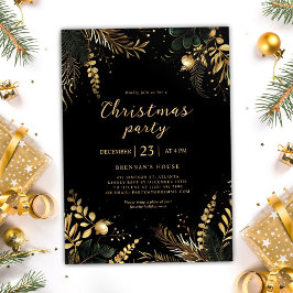 Invitación Elegantes Navidades Fiesta Festividad de vacacione