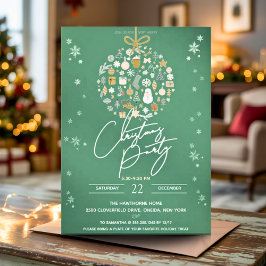 Invitación Elegantes Navidades Fiesta festividad festividad M