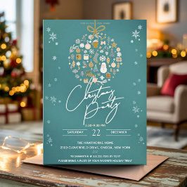 Invitación Elegantes Navidades Fiesta festividad festividad M