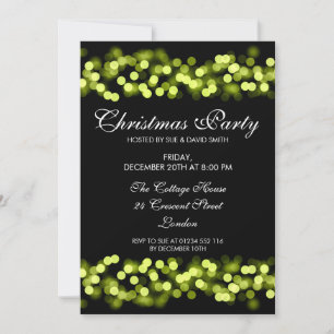 Invitación Elegantes Navidades Fiesta Green Hollywood Glam