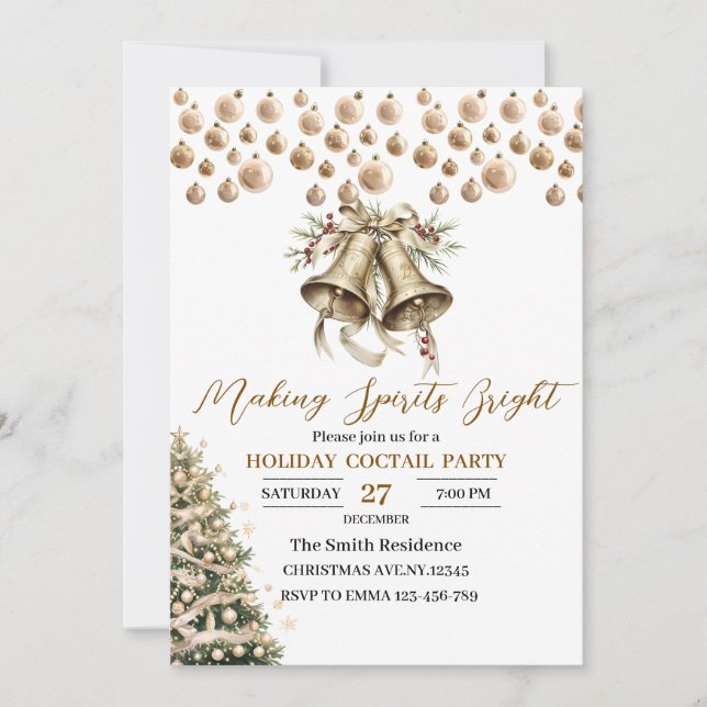 Invitación Elegantes Navidades Fiesta moderno (Anverso)