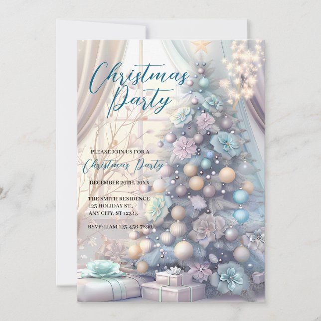Invitación Elegantes Navidades Fiesta moderno (Anverso)
