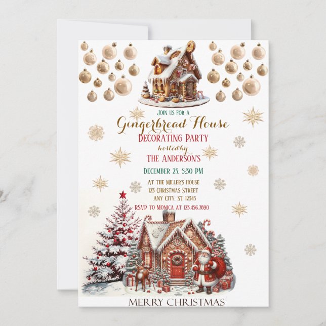 Invitación Elegantes Navidades Fiesta moderno (Anverso)