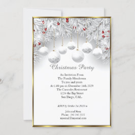 Invitación Elegantes Navidades fiesta Nieve blanca