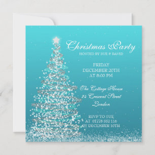 Invitación Elegantes Navidades Fiesta Turquoise