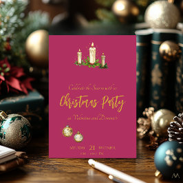 Invitación Elegantes Navidades Fiestas con el Trío de Velas e