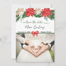 Invitación Elegantes Navidades Foto Boda Salvar la fecha Inv