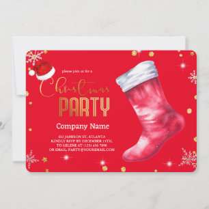 Invitación Elegantes Navidades gorra de Santa María, Navidade