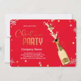 Invitación Elegantes Navidades mágicos Champagne de lujo